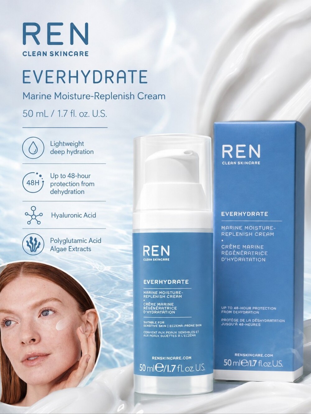 REN Clean Skincare Everhydrate Marine Moisture-Replenish Cream